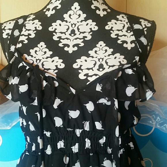 Summer dress Black song bird - Picture 6 of 7